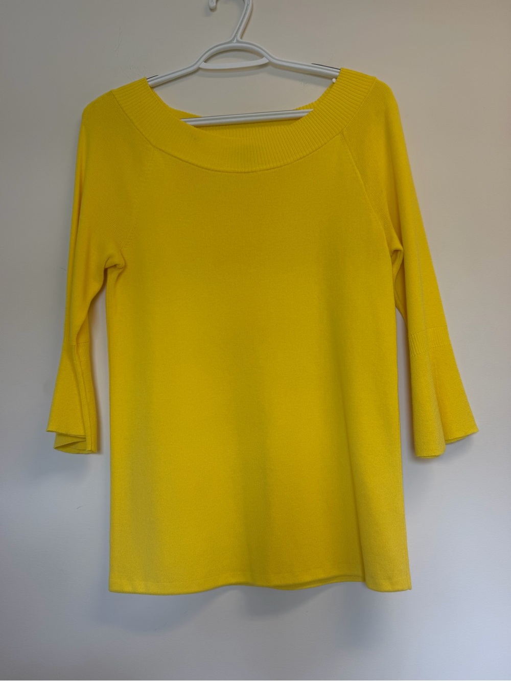 Talbots Sunny Yellow Knit Boatneck Sweater Size Small
